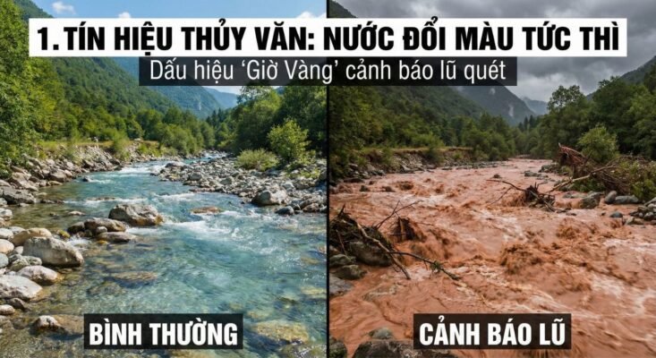 Nước đổi màu là biểu hiện của lũ lụt