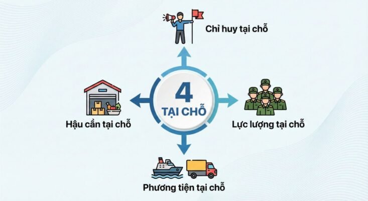 Phương châm 4 tại chỗ chống lũ lụt