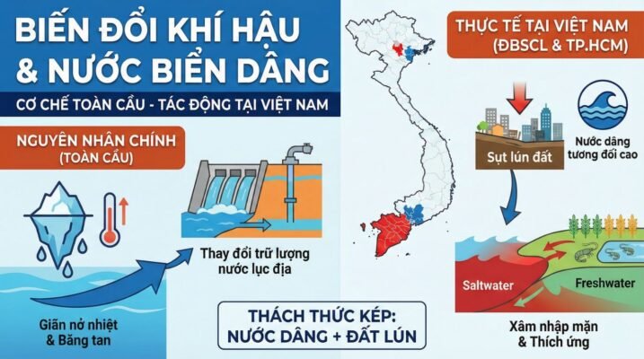 Biến đổi khí hậu làm mực nước biển dâng lên như thế nào