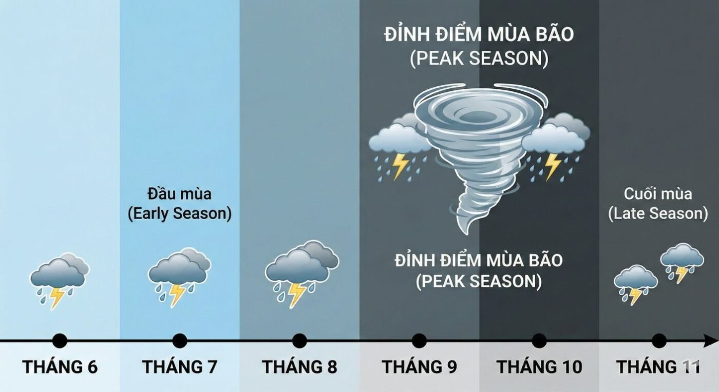 Mùa bão ở Việt Nam thường xảy ra vào tháng mấy?