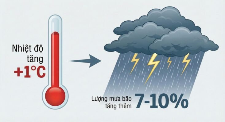Mùa bão ở Việt Nam thường xảy ra vào tháng mấy? 2 Nhiệt độ tăng làm tần suất mưa bão tăng lên