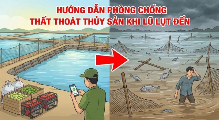 Hướng dẫn phòng chống thất thoát thủy sản khi lũ lụt đến