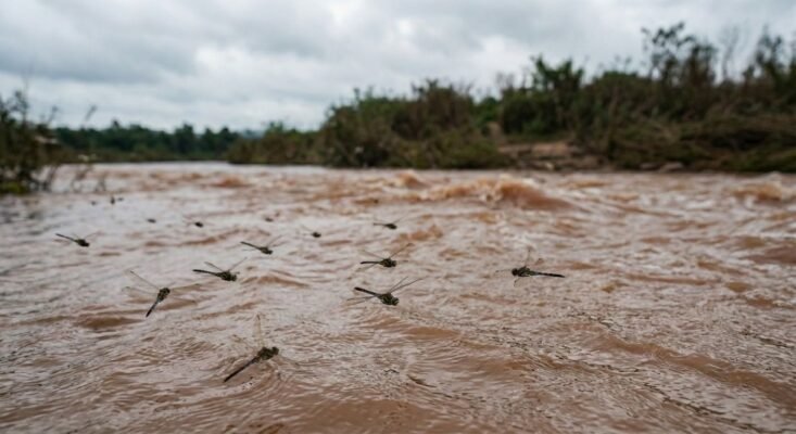 Theo dân gian, chuồn chuồn bay thấp là trời mưa bão