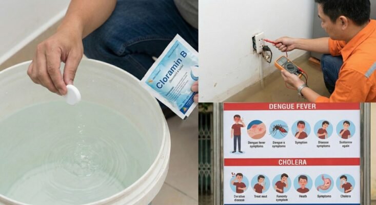 Xử lý nước và an toàn điện sau khi lũ lụt kết thúc