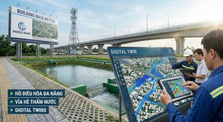Sự tàn phá của lũ lụt lên kết cấu hạ tầng 1 Ứng dụng digital twins mô phỏng các kịch bản lũ lụt
