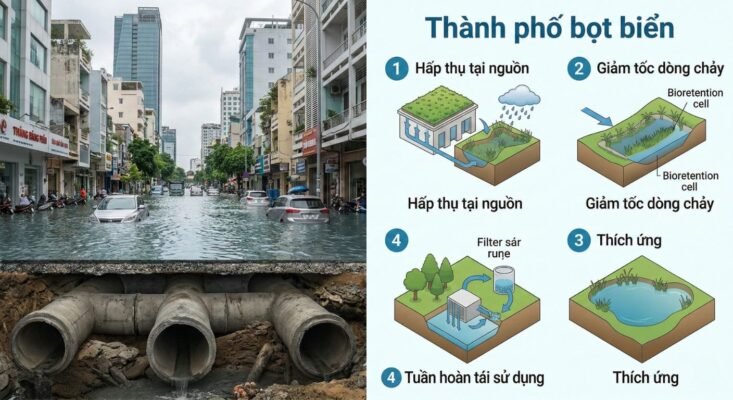 Thành phố bọt biển hạn chế ngập lụt