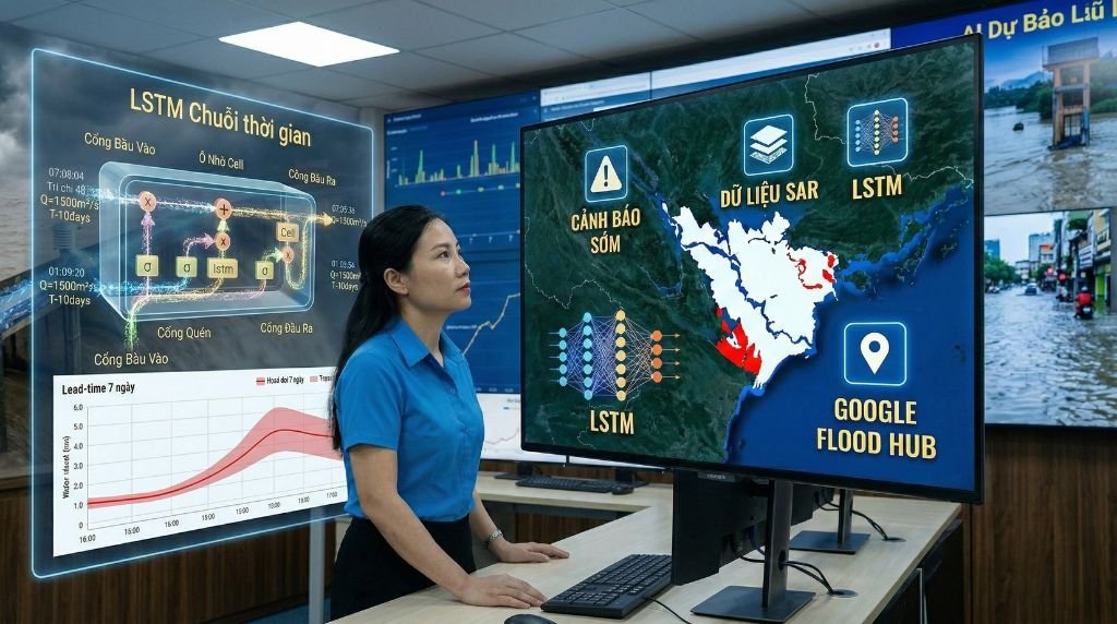 Ứng dụng trí tuệ nhân tạo AI hỗ trợ dự báo lũ lụt